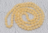 GMN117 Hand-knotted 6mm honey jade 108 beads mala necklaces