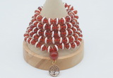 GMN1174 Hand-knotted 8mm, 10mm tibetan agate 108 beads mala necklaces with charm