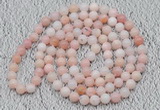 GMN119 Hand-knotted 6mm pink opal 108 beads mala necklaces