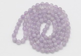 GMN122 Hand-knotted 6mm lavender amethyst 108 beads mala necklaces