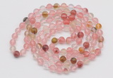 GMN123 Hand-knotted 6mm volcano cherry quartz 108 beads mala necklaces