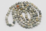 GMN127 Hand-knotted 6mm artistic jasper 108 beads mala necklaces