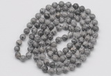 GMN128 Hand-knotted 6mm grey picture jasper 108 beads mala necklaces