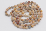 GMN135 Hand-knotted 6mm yellow crazy lace agate 108 beads mala necklaces