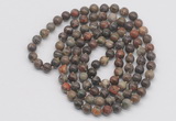 GMN136 Hand-knotted 6mm ocean agate 108 beads mala necklaces