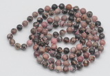 GMN137 Hand-knotted 6mm rhodonite 108 beads mala necklaces