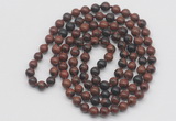 GMN139 Hand-knotted 6mm mahogany obsidian 108 beads mala necklaces