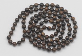 GMN140 Hand-knotted 6mm bronzite 108 beads mala necklaces