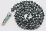 GMN1446 Hand-knotted 8mm, 10mm kambaba jasper 108 beads mala necklace with pendant