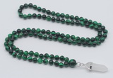 GMN1619 Hand-knotted 6mm green tiger eye 108 beads mala necklace with pendant