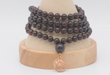 GMN2456 Hand-knotted 6mm brecciated jasper 108 beads mala necklaces with charm