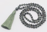 GMN272 Hand-knotted 6mm kambaba jasper 108 beads mala necklaces with tassel