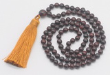 GMN274 Hand-knotted 6mm brecciated jasper 108 beads mala necklaces with tassel