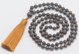 GMN281 Hand-knotted 6mm bronzite 108 beads mala necklaces with tassel