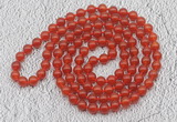 GMN406 Hand-knotted 8mm, 10mm red agate 108 beads mala necklaces