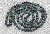 GMN409 Hand-knotted 8mm, 10mm moss agate 108 beads mala necklaces