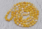 GMN415 Hand-knotted 8mm, 10mm yellow banded agate 108 beads mala necklaces