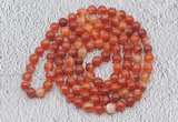 GMN417 Hand-knotted 8mm, 10mm red banded agate 108 beads mala necklaces