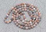 GMN451 Hand-knotted 8mm, 10mm pink zebra jasper 108 beads mala necklaces