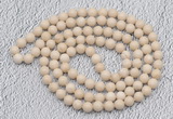 GMN452 Hand-knotted 8mm, 10mm white fossil jasper 108 beads mala necklaces