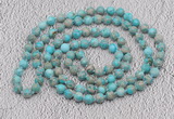 GMN454 Hand-knotted 8mm, 10mm sea sediment jasper 108 beads mala necklaces