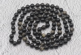 GMN461 Hand-knotted 8mm, 10mm golden obsidian 108 beads mala necklaces