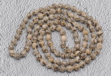 GMN466 Hand-knotted 8mm, 10mm feldspar 108 beads mala necklaces