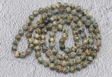 GMN468 Hand-knotted 8mm, 10mm rhyolite 108 beads mala necklaces