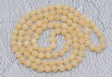 GMN476 Hand-knotted 8mm, 10mm honey jade 108 beads mala necklaces