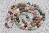 GMN478 Hand-knotted 8mm, 10mm colorfull gemstone 108 beads mala necklaces