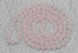 GMN482 Hand-knotted 8mm, 10mm rose quartz 108 beads mala necklaces