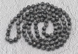 GMN506 Hand-knotted 8mm, 10mm black labradorite 108 beads mala necklaces