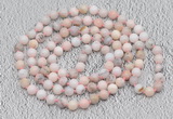 GMN510 Hand-knotted 8mm, 10mm natural pink opal 108 beads mala necklaces