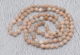 GMN512 Hand-knotted 8mm, 10mm sunstone 108 beads mala necklaces