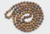 GMN524 Hand-knotted 8mm, 10mm red moss agate 108 beads mala necklaces