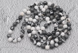 GMN535 Hand-knotted 8mm, 10mm black & white jasper 108 beads mala necklaces