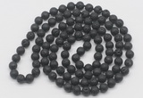 GMN538 Hand-knotted 8mm, 10mm black lava 108 beads mala necklaces