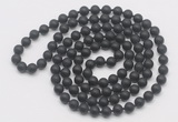 GMN540 Hand-knotted 8mm, 10mm matte black onyx 108 beads mala necklaces