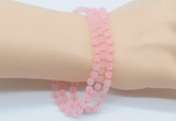 GMN5500 Hand-knotted 6mm matte rose quartz 108 beads mala necklaces