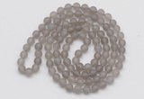 GMN5506 Hand-knotted 6mm matte grey agate 108 beads mala necklaces