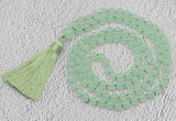 GMN60 Hand-knotted 8mm candy jade 108 beads mala necklace with tassel