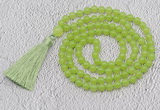 GMN61 Hand-knotted 8mm candy jade 108 beads mala necklace with tassel