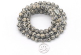 GMN7021 8mm dalmatian jasper 108 mala beads wrap bracelet necklace