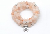 GMN7026 8mm pink aventurine 108 mala beads wrap bracelet necklace