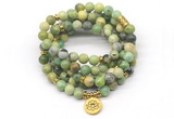 GMN7028 8mm australia chrysoprase 108 mala beads wrap bracelet necklace