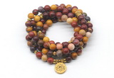 GMN7033 8mm mookaite 108 mala beads wrap bracelet necklace