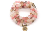 GMN7039 8mm matte volcano cherry quartz 108 mala beads wrap bracelet necklace