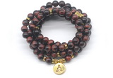 GMN7043 8mm red tiger eye 108 mala beads wrap bracelet necklace