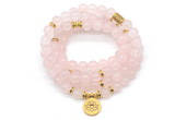 GMN7050 8mm rose quartz 108 mala beads wrap bracelet necklaces