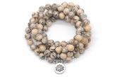 GMN7065 8mm feldspar 108 mala beads wrap bracelet necklaces